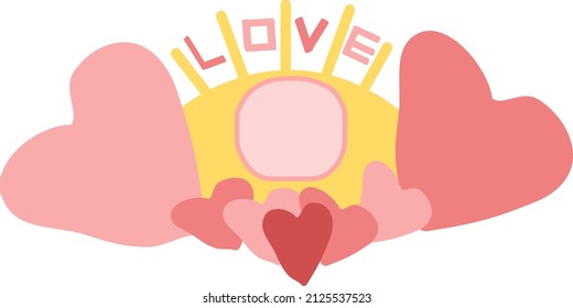 Vector of hearts with love concept.