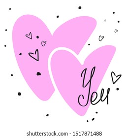 
Vector hearts. I love you. Postcard. Card. Background.