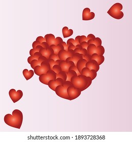 vector hearts for lovers on valentine's day