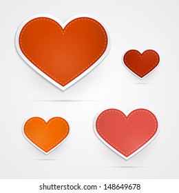 Vector Hearts on Grey Background
