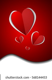 Vector : Hearts on red card