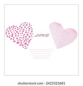 Vector hearts on a white background.