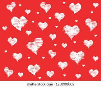 Vector of hearts painted paint