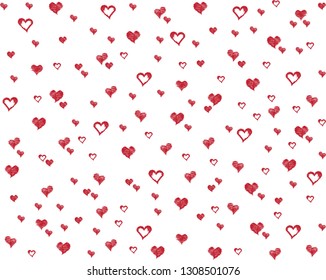 Vector of hearts painted paint. 