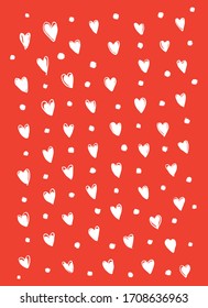 Vector hearts pattern. hand drawn icons and illustrations. digital printing