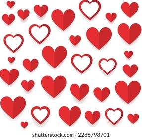 Corazones vectoriales rojos y aromas de marco