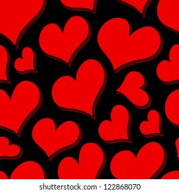 Vector hearts seamless pattern.