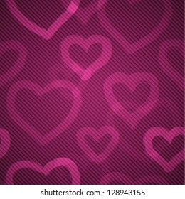 vector hearts seamless pattern. greeting card. Template design, love decoration, Pattern of heart on a red background