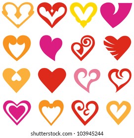 Vector hearts set