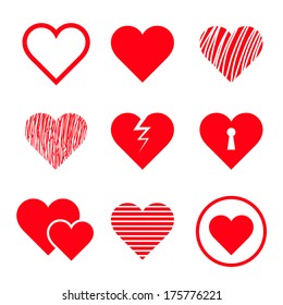 Vector hearts set