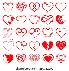 Vector hearts set.