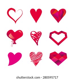 Vector hearts set