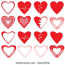 Vector hearts set