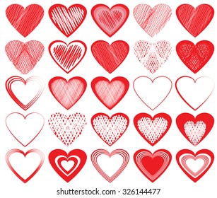 Vector hearts set