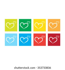 Vector hearts set