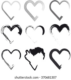 Vector hearts set