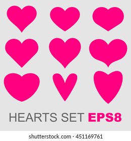 Vector hearts set