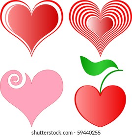 vector hearts set