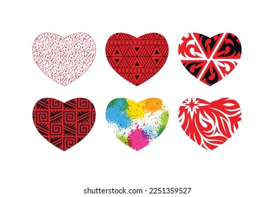 Vektorherzen setzen. Flat, Cartoon und Herzensymbole. Kollektion einzelne Illustrationen.