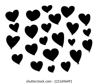 Vector hearts set. hand drawn icons and illustrations.