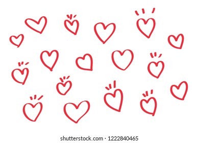 Vector hearts set. hand drawn icons and illustrations.