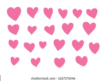 Vector hearts set. hand drawn icons and illustrations.