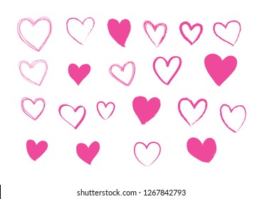 Vector hearts set. hand drawn icons and illustrations.