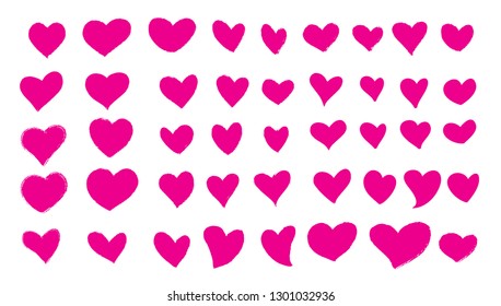 Vector hearts set. hand drawn icons and illustrations.