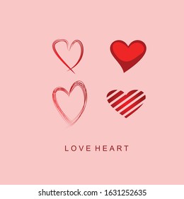 Vector hearts set. Hand drawn.