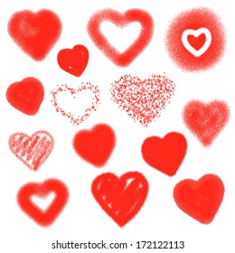 Vector hearts set. Hand drawn.