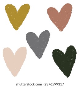 Vector hearts set. Hand drawn.
