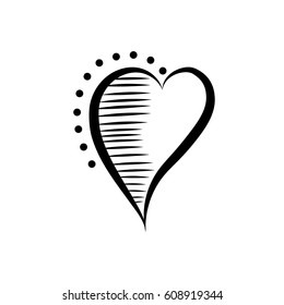 Vector hearts set. Hand drawn.