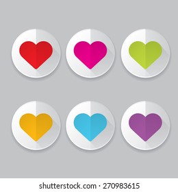 Vector hearts set. heart sign collection