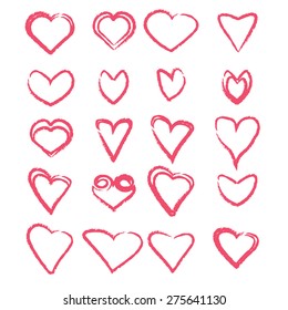 Vector hearts set. heart sign collection