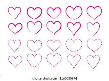 Vector hearts set. icons and illustrations.