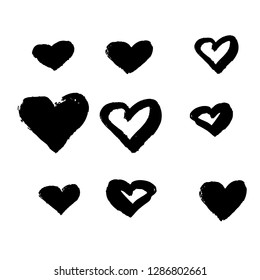 Vector hearts set. Valentine's Day Illustration. 