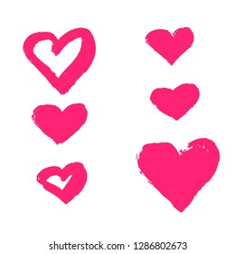 Vector hearts set. Valentine's Day Illustration. 