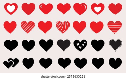 Vector hearts set for Valentine's Day
