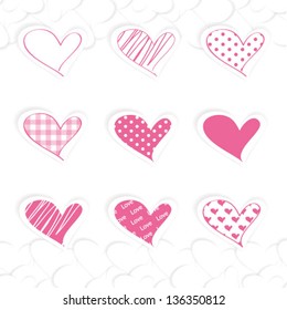 vector hearts set for wedding and valentine design