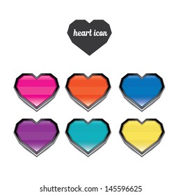 vector hearts set for wedding and valentine design. heart icon set