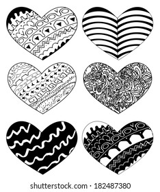 vector hearts set for wedding and valentine design