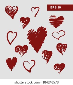 vector hearts set for wedding and valentine design