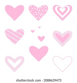 vector hearts set for wedding and valentine design