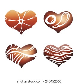 Vector hearts set for wedding and valentine design