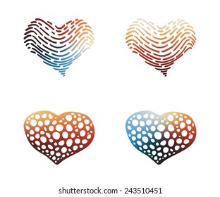 Vector hearts set for wedding and valentine design