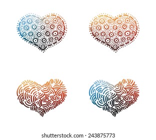 Vector hearts set for wedding and valentine design