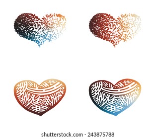 Vector hearts set for wedding and valentine design