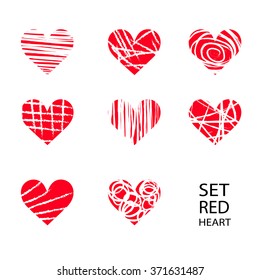 vector hearts set for wedding and valentine design