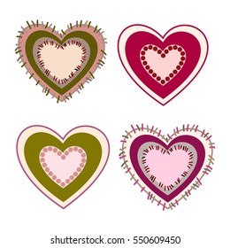 vector hearts set for wedding and valentine design