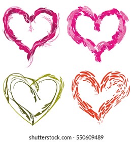 vector hearts set for wedding and valentine design